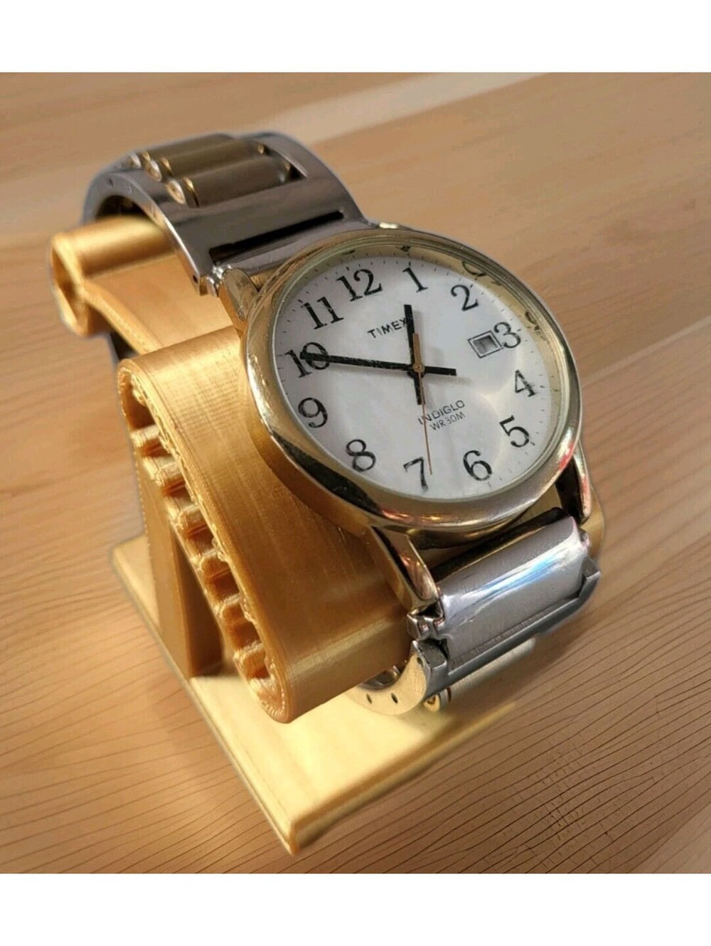 Timex Men's Easy Reader Indiglo Watch Bulletband 35MM Two Tone Case 8.25" Works